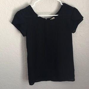 Black blouse with Petal Sleeves